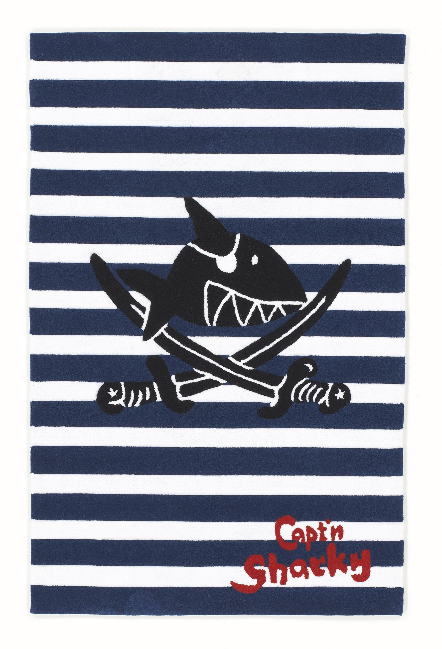 XXXLutz Kinderteppich Captn Sharky Blau, Rot, Schwarz, Weiß 70x140 cm