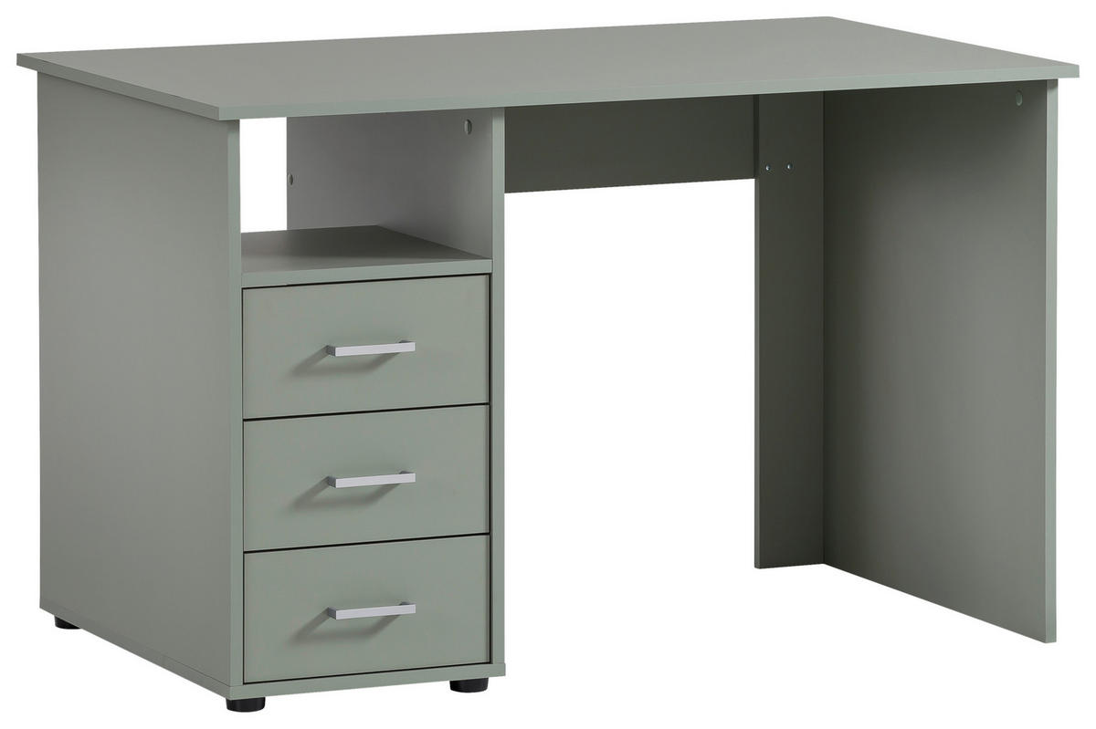 SCHREIBTISCH 70/115,8/74 cm  in Petrol  - Silberfarben/Petrol, MODERN, Holzwerkstoff/Metall (70/115,8/74cm) - MID.YOU