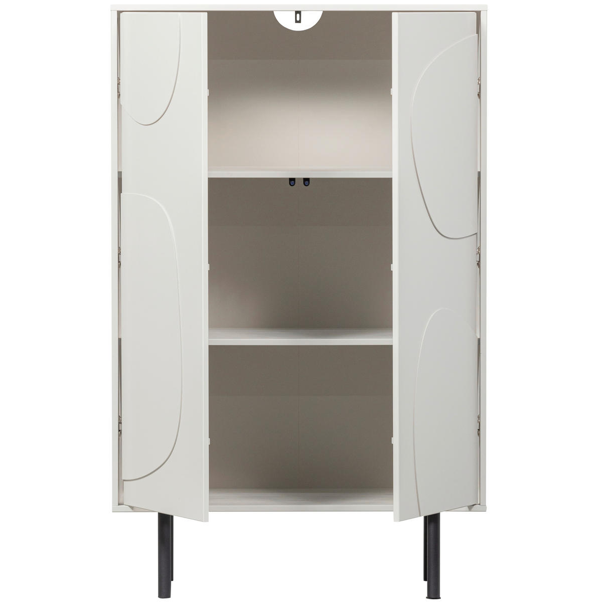 KOMMODE Cadiz, 85/135/40 cm,  - Grauweiß/Schwarz, Design, Holz/Metall (85/135/40cm) - Livetastic