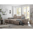 ECKSOFA in Mikrovelours Creme  - Creme/Schwarz, KONVENTIONELL, Kunststoff/Textil (170/275cm) - Carryhome