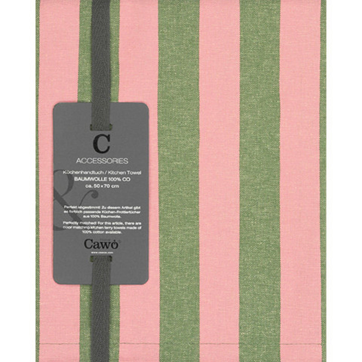 GESCHIRRTUCH Rosa, Olivgrün  - Rosa/Olivgrün, Basics, Textil (50/70cm) - Cawoe