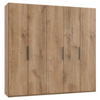 DREHTÜRENSCHRANK 250/236/58 cm 5-türig Eichefarben  - Chromfarben/Eichefarben, MODERN, Holzwerkstoff (250/236/58cm) - MID.YOU