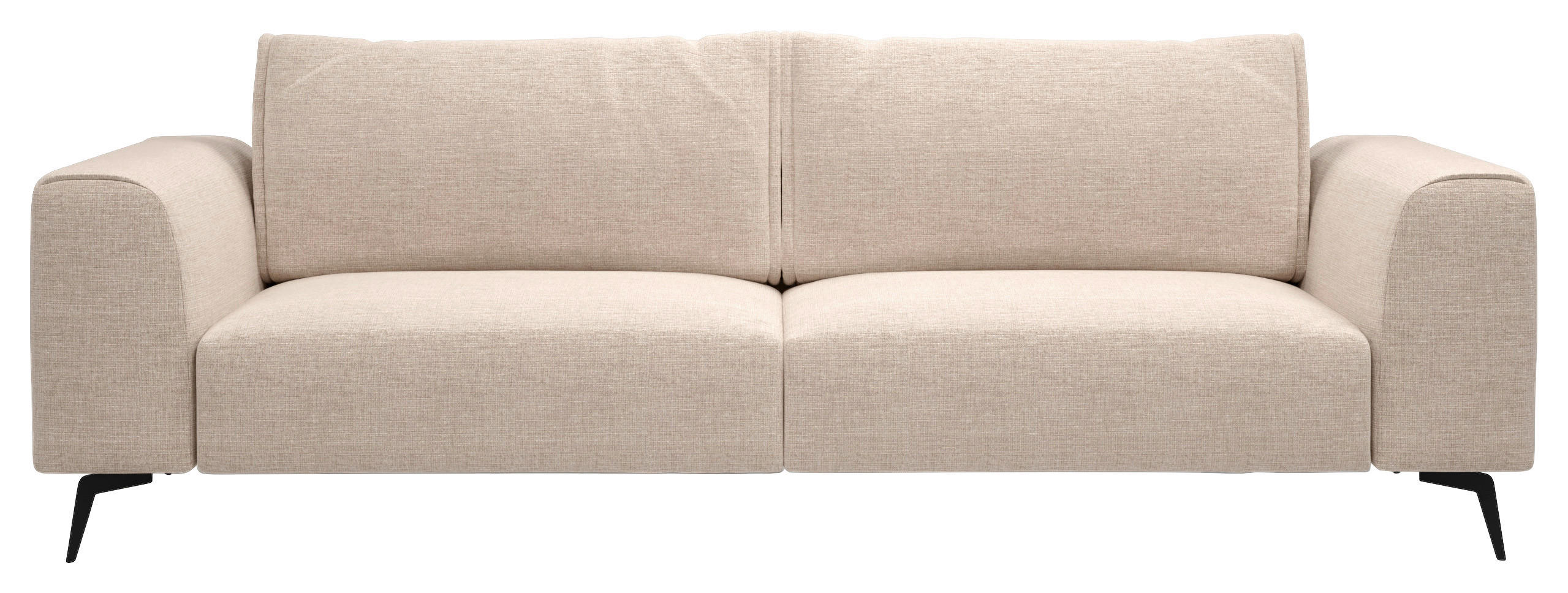 4-SITS SOFFA i flockad beige  - beige/svart, Design, metall/trä (302/87/88cm) - MID.YOU