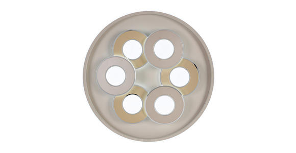 LED-DECKENLEUCHTE Ilok 50/5 cm  - Sandfarben/Chromfarben, Design, Kunststoff/Metall (50/5cm) - Novel