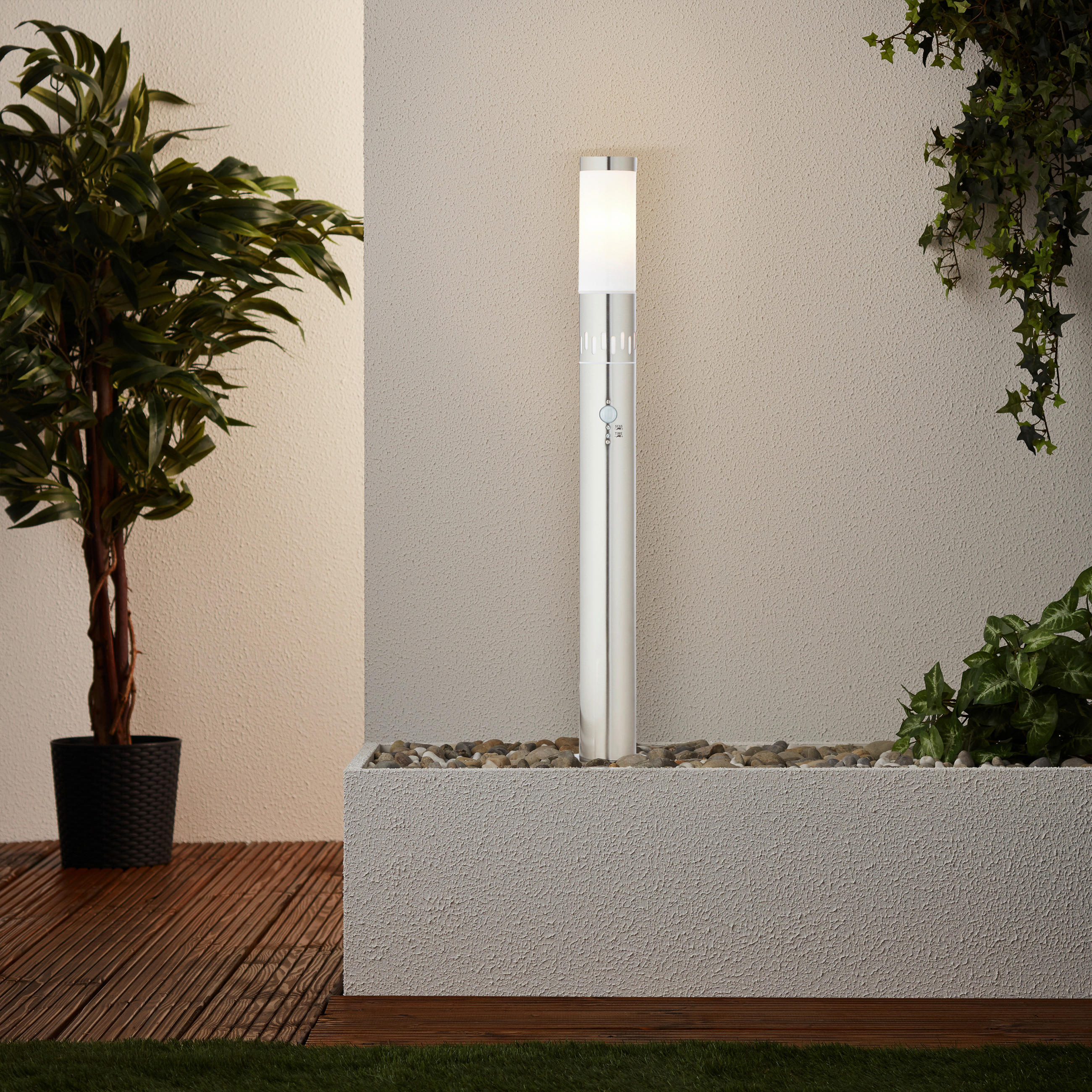 AUßENSTEHLEUCHTE 12/80 cm   - Schwarz, Design, Kunststoff/Metall (12/80cm) - Brilliant