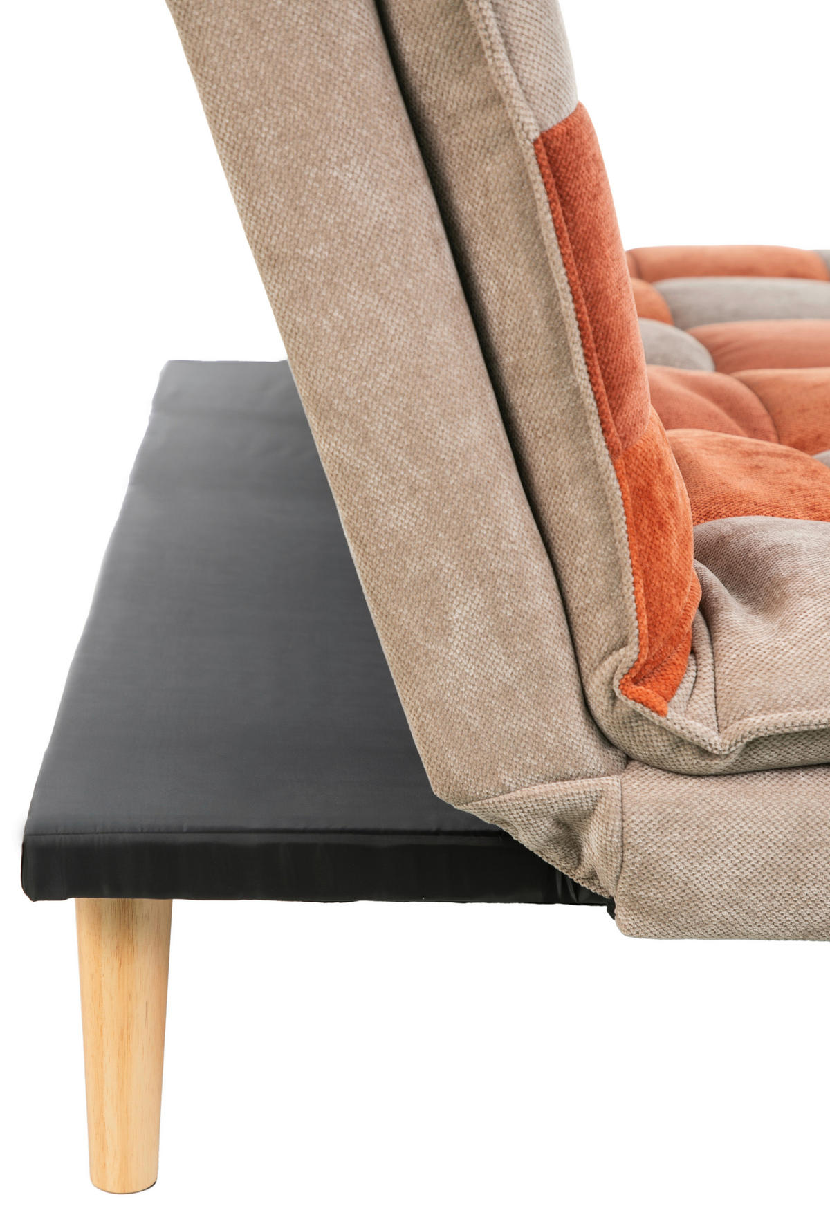 SCHLAFSOFA Chenille Orange, Hellbraun, Dunkelorange  - Hellbraun/Dunkelorange, Design, Holz/Textil (180/77/91cm) - MID.YOU