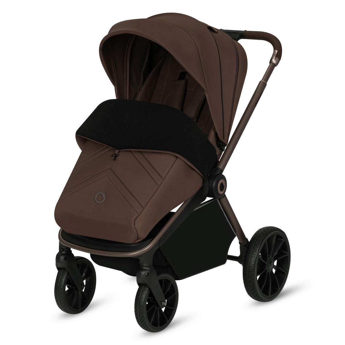 KINDERWAGENSET Mika Plus 3 in 1  - Schwarz/Mokka, Basics, Textil (93/62/110cm) - Lionelo