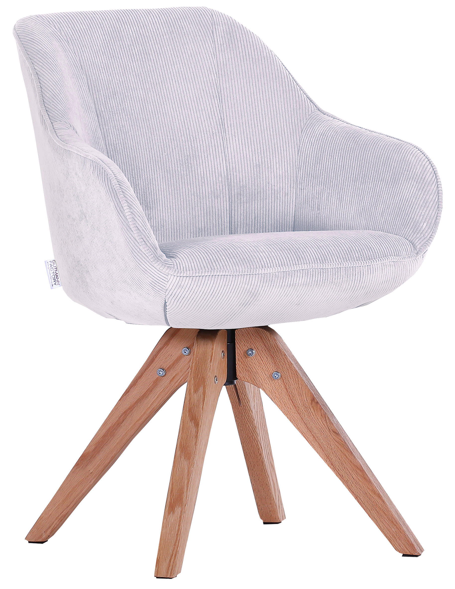ARMLEHNSTUHL in Cord - Creme/Naturfarben, LIFESTYLE, Holz/Textil (60/83/65cm) - home24
