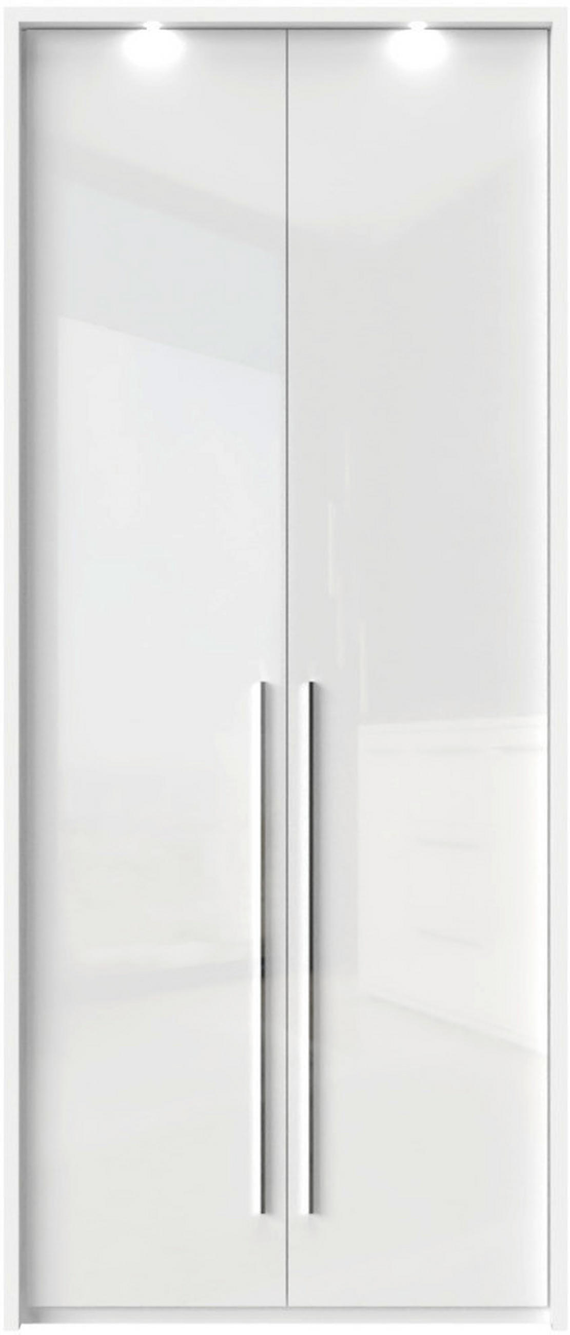ORMAR SA KLASIČNIM VRATIMA  97/226/60 cm  - bela visoki sjaj/bela, Dizajnerski, pločasti materijal/plastika (97/226/60cm)