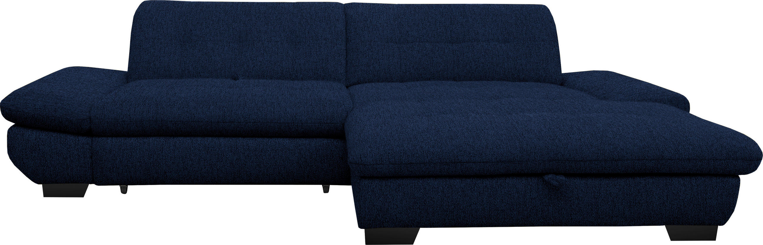 ECKSOFA in Mikrofaser Blau  290/198 cm  - Blau/Schwarz, Design, Textil/Metall (290/198cm) - Xora