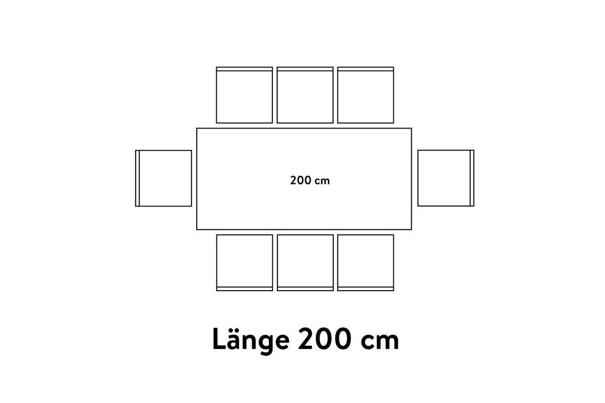 ESSTISCH      - Schieferfarben/Schwarz, Basics, Holzwerkstoff/Metall (200/95/76cm) - Celina Home