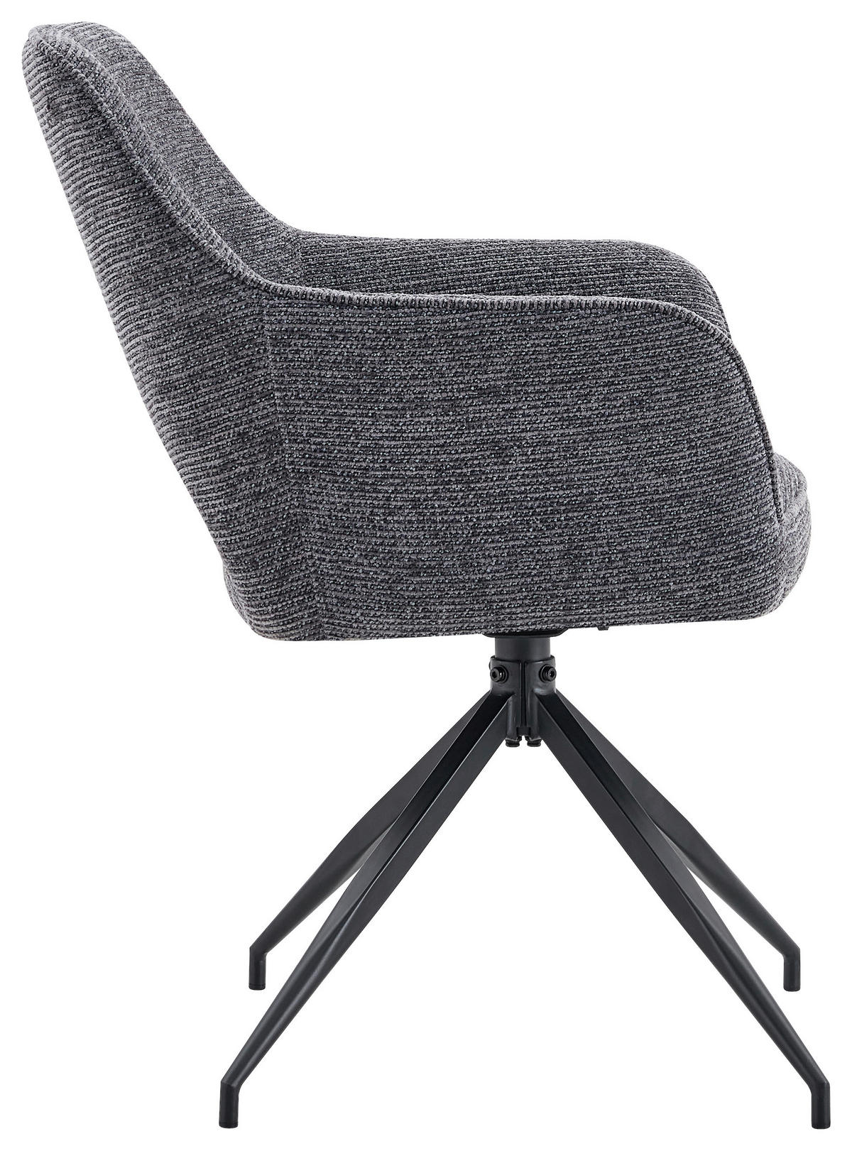 STOLICA S NASLONOM ZA RUKE  crna, tamno siva  metal, tekstil      - tamno siva/crna, Moderno, metal/tekstil (60/89/67cm) - Livetastic