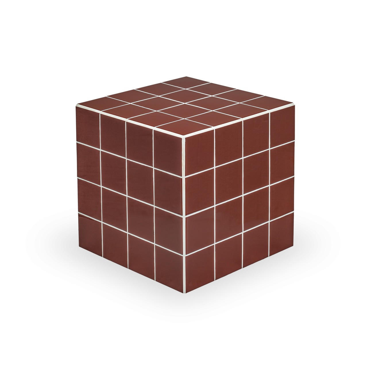 BEISTELLTISCH 41/41/41 cm Dunkelrot quadratisch  - Dunkelrot, Basics, Glas/Holzwerkstoff (41/41/41cm) - MID.YOU