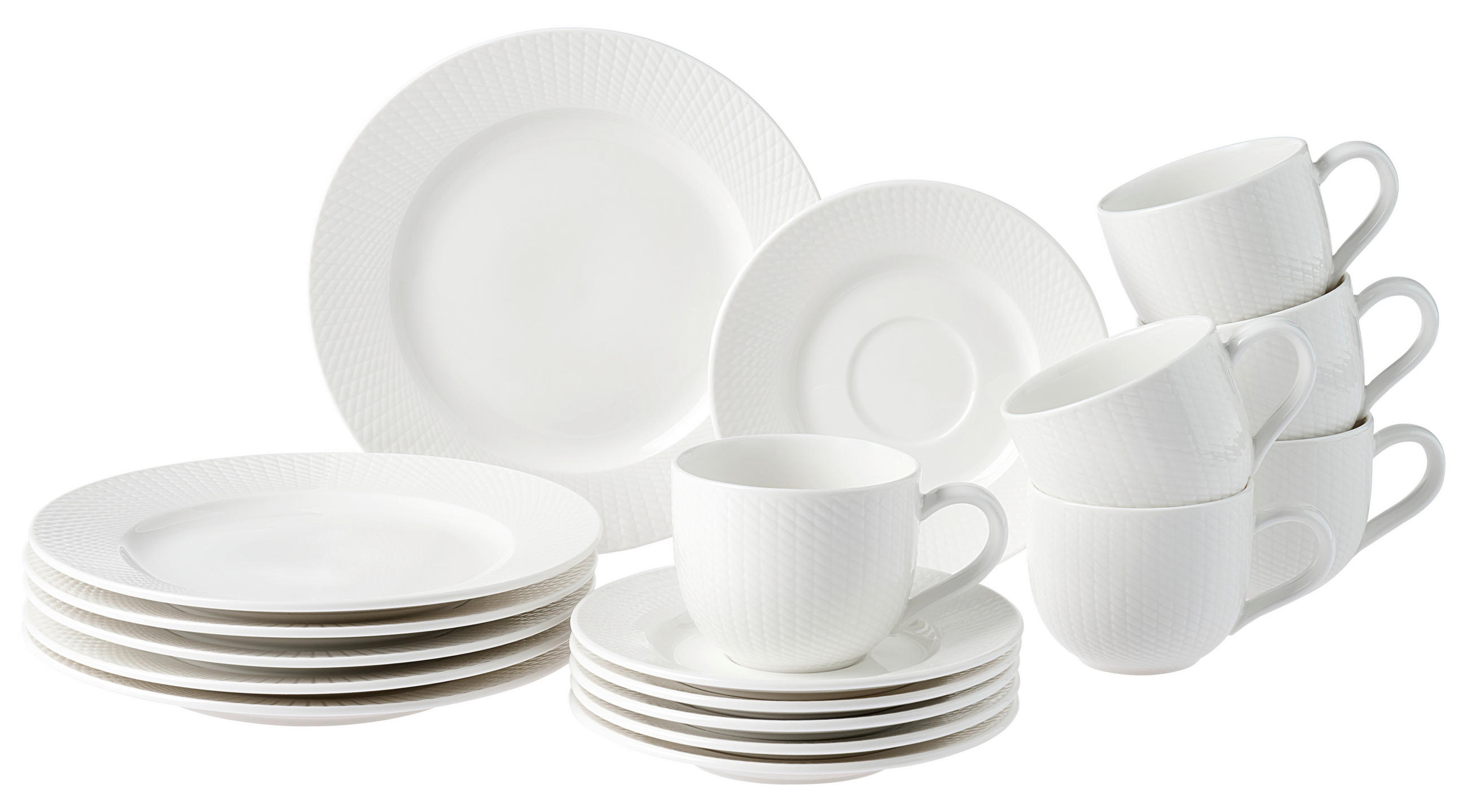 KAFFEESERVICE Saphir 18-teilig  - Weiß, KONVENTIONELL, Keramik (34,5/18,5/22,5cm) - Ritzenhoff Breker
