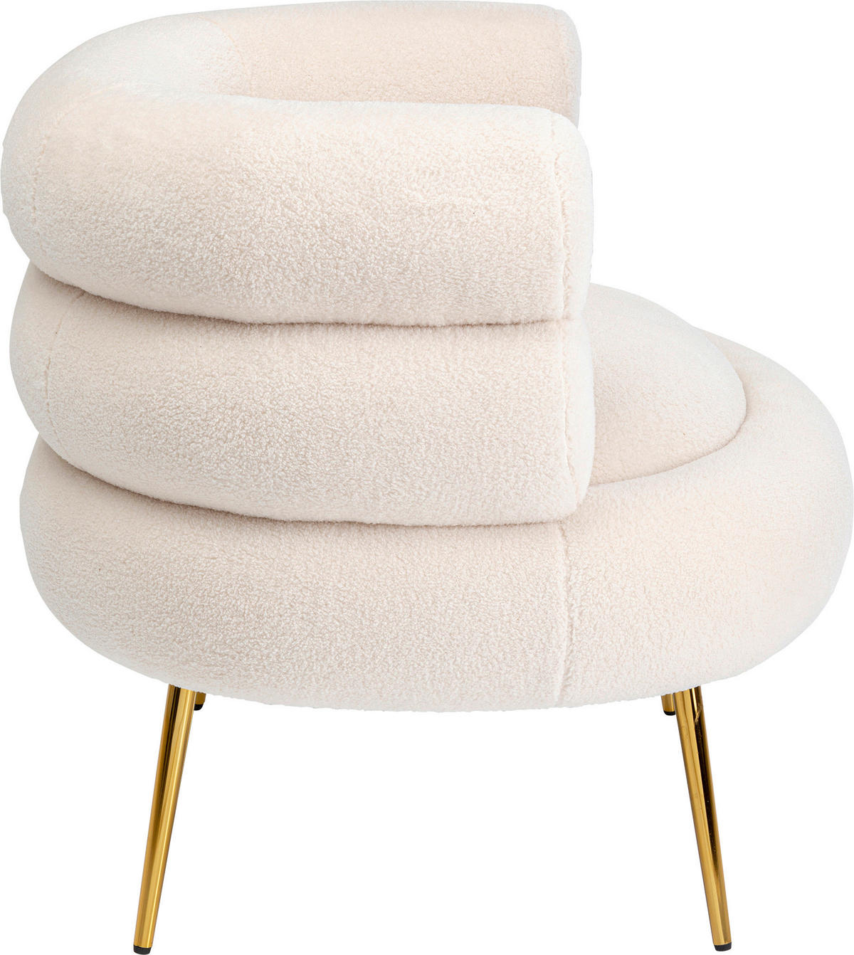 COCKTAILSESSEL - Goldfarben/Creme, Textil/Metall (74/77/73cm) - Kare-Design