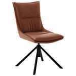 STUHL  in Eisen beschichtet Metall, Textil  - Rostfarben/Schwarz, Design, Textil/Metall (49/90/65cm) - Novel