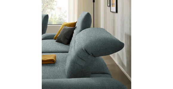 ECKSOFA  in Bouclé Graublau  280/170-195 cm  - Graublau/Schwarz, Design, Textil/Metall (280/170-195cm) - Dieter Knoll