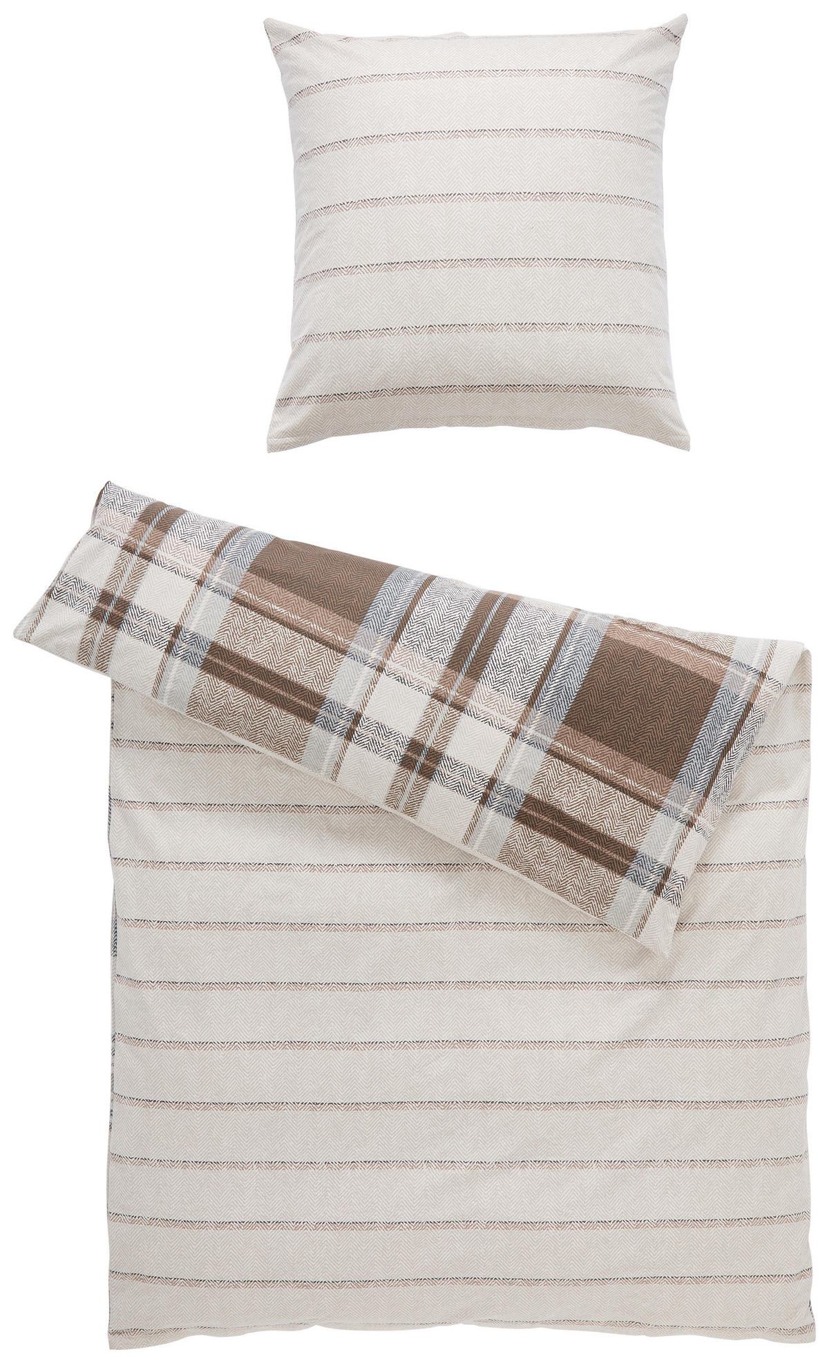 WENDEBETTWÄSCHE 155/220 cm s.Oliver Flanell  - Beige, Design, Textil (155/220cm) - S. Oliver