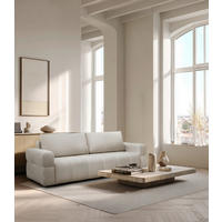 SCHLAFSOFA LOTTA  mit Chenille Beige  - Beige/Schwarz, Design, Textil (248/90/105cm) - MID.YOU