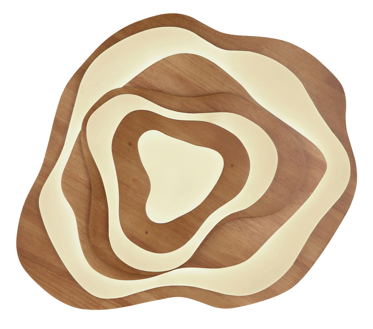 LED-DECKENLEUCHTE 58/50/10 cm   - Dunkelbraun/Opal, Natur, Holz/Kunststoff (58/50/10cm) - Globo