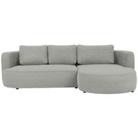 ECKSOFA in Webstoff Grau  - Schwarz/Grau, Modern, Kunststoff/Textil (284/183cm) - Welnova