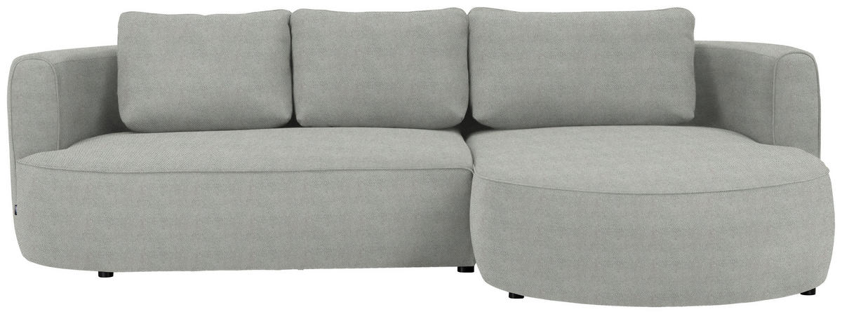 ECKSOFA in Webstoff Grau  - Schwarz/Grau, Modern, Kunststoff/Textil (284/183cm) - Welnova