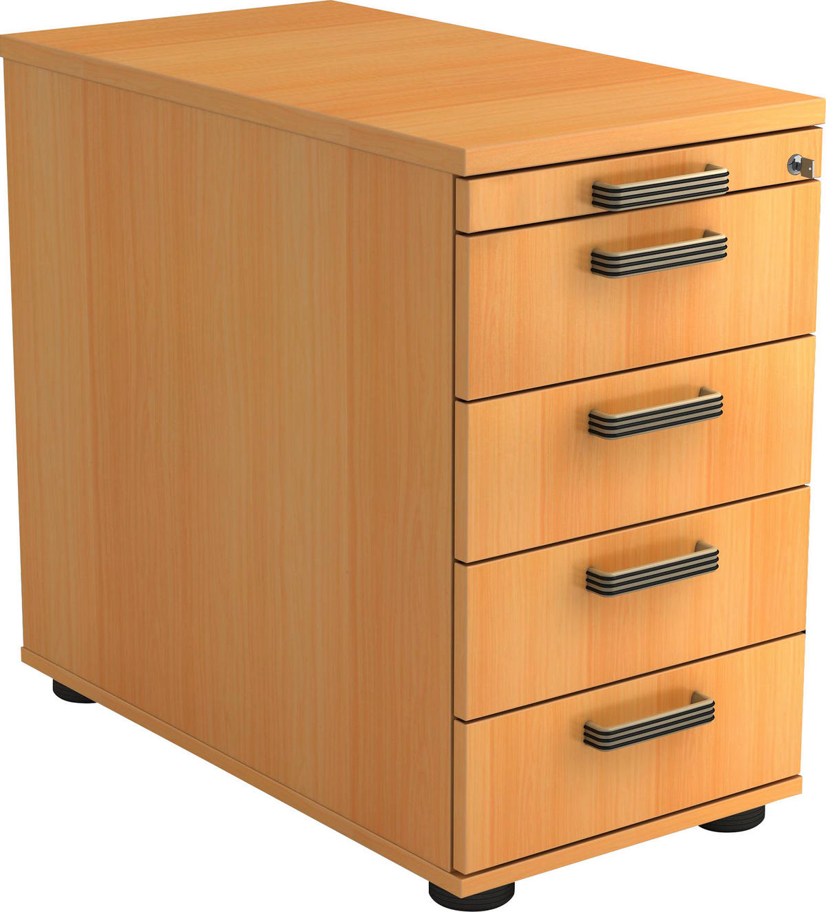 ANSTELLCONTAINER Buchefarben  - Buchefarben/Alufarben, KONVENTIONELL, Holzwerkstoff/Kunststoff (42,8/72-76/80cm) - Venda