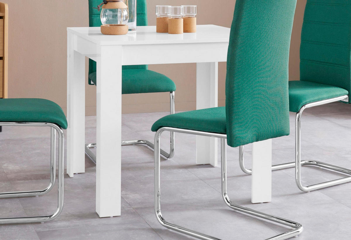 ESSTISCH in Holzwerkstoff 80/75/80 cm  - Weiß Hochglanz, Design, Holzwerkstoff (80/75/80cm) - MID.YOU