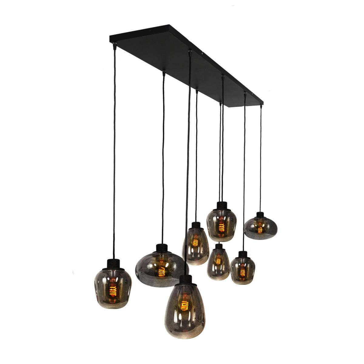 PENDELLEUCHTE  30/20-180/145 cm   - Schwarz, Trend, Glas/Metall (30/20-180/145cm)