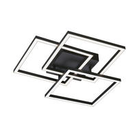 LED-DECKENLEUCHTE Seth 52/52/9,5 cm   - Schwarz, Design, Metall (52/52/9,5cm) - Fischer & Honsel