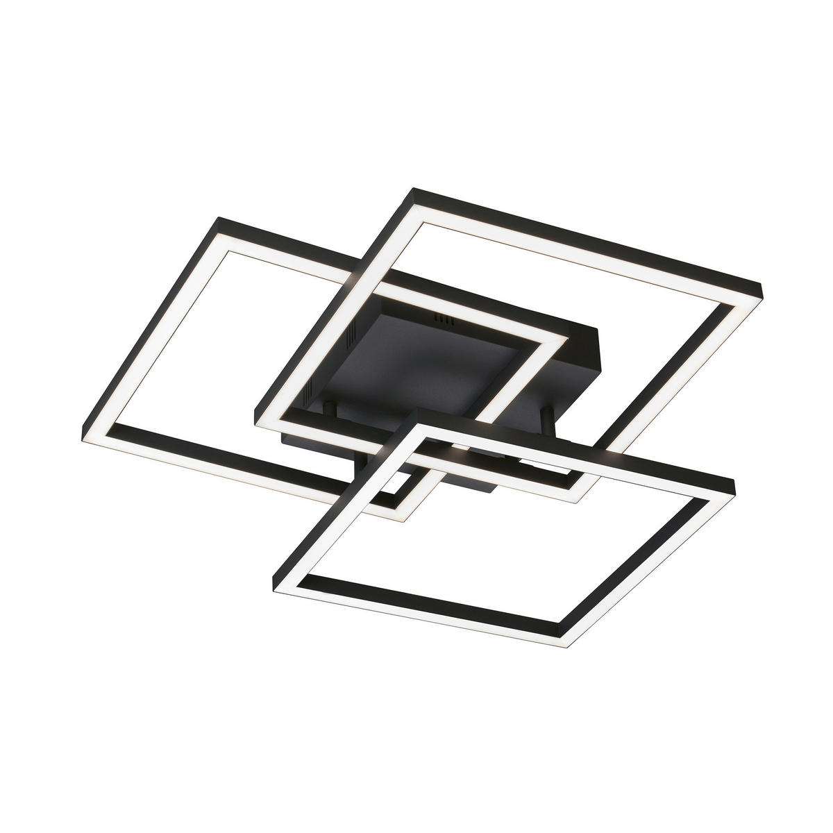 LED-DECKENLEUCHTE Seth 52/52/9,5 cm   - Schwarz, Design, Metall (52/52/9,5cm) - Fischer & Honsel