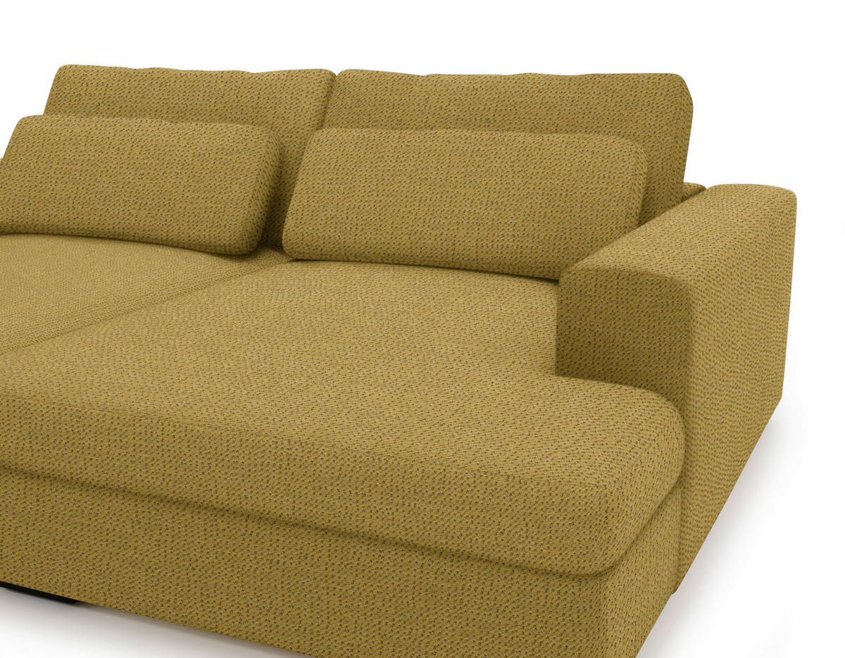 BIGSOFA in Chenille Currygelb  - Currygelb/Schwarz, Design, Textil (223/80/158cm) - Lomoco
