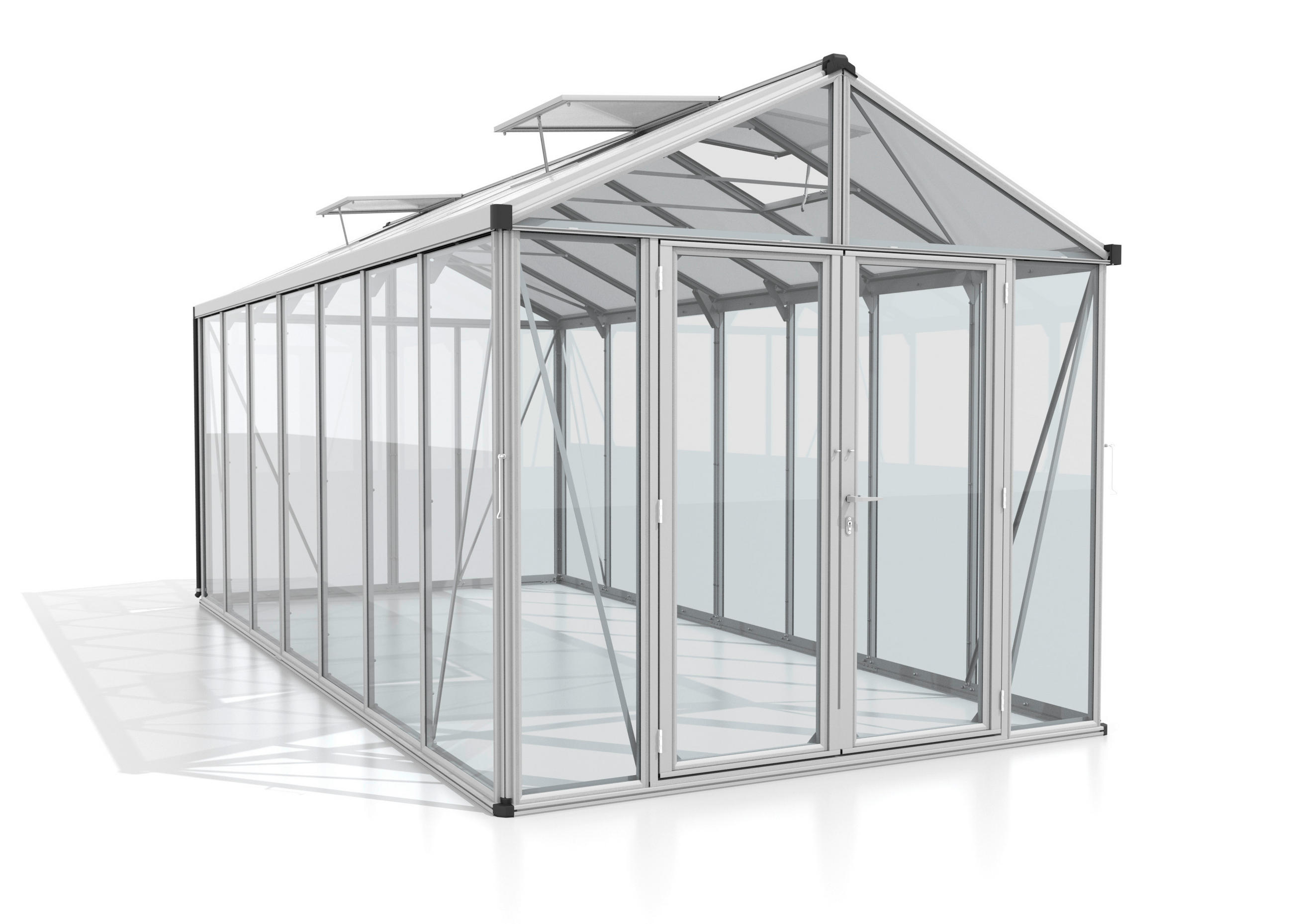 XXXLutz Gewächshausbausatz Zeus Comfort 13800 Esg/Hkp Set Alu 258x250x540 cm