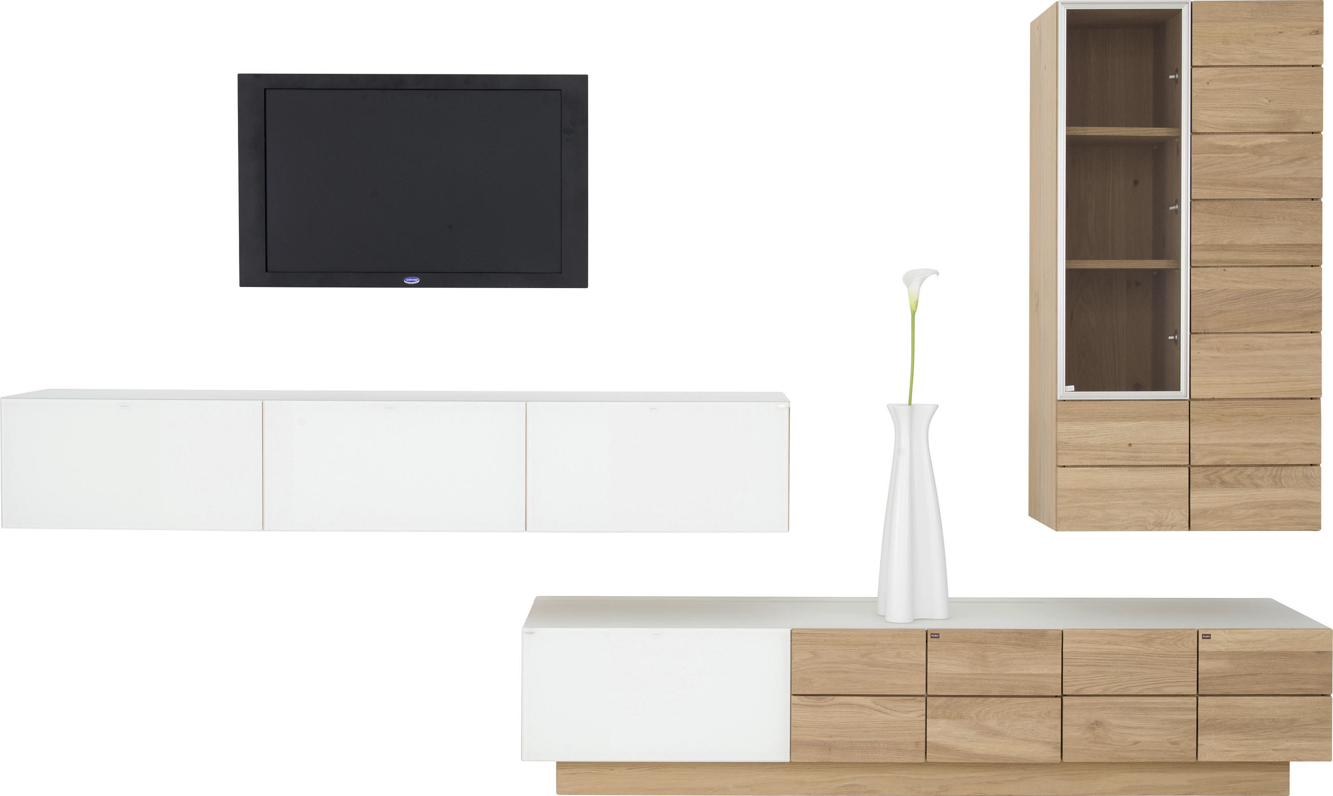 Wohnwand in Eichefarben