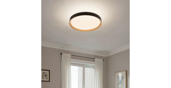 LED-DECKENLEUCHTE Nashville 48/8 cm  - Schwarz/Sonoma Eiche, Basics, Kunststoff/Metall (48/8cm) - Novel