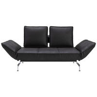 SCHLAFSOFA Lederlook Schwarz  - Chromfarben/Schwarz, Design, Textil/Metall (178/83/93cm) - Niels Andersson