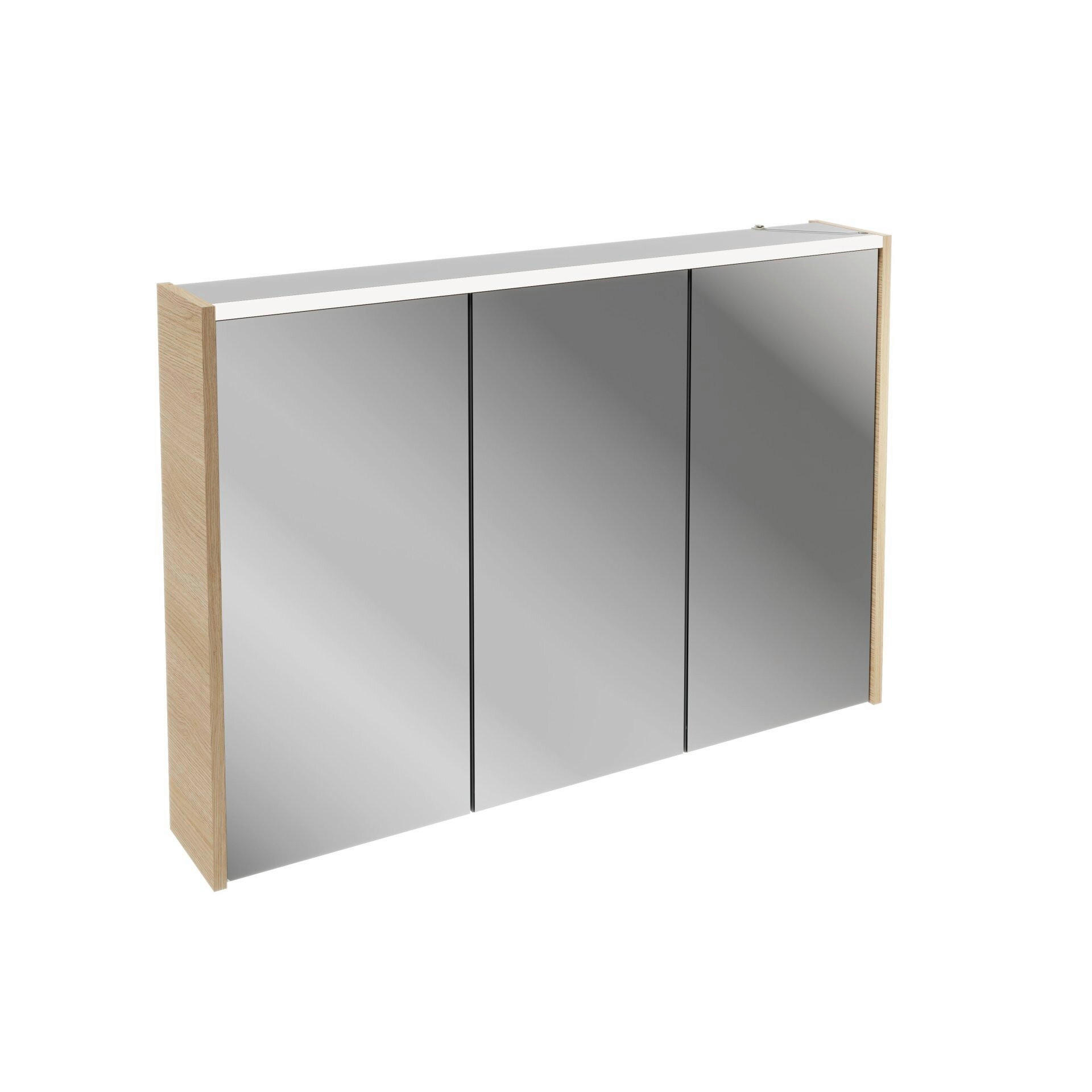 SPIEGELSCHRANK 100/68,3/16,5 cm  - Eichefarben/Silberfarben, MODERN, Glas/Holzwerkstoff (100/68,3/16,5cm) - Voleo