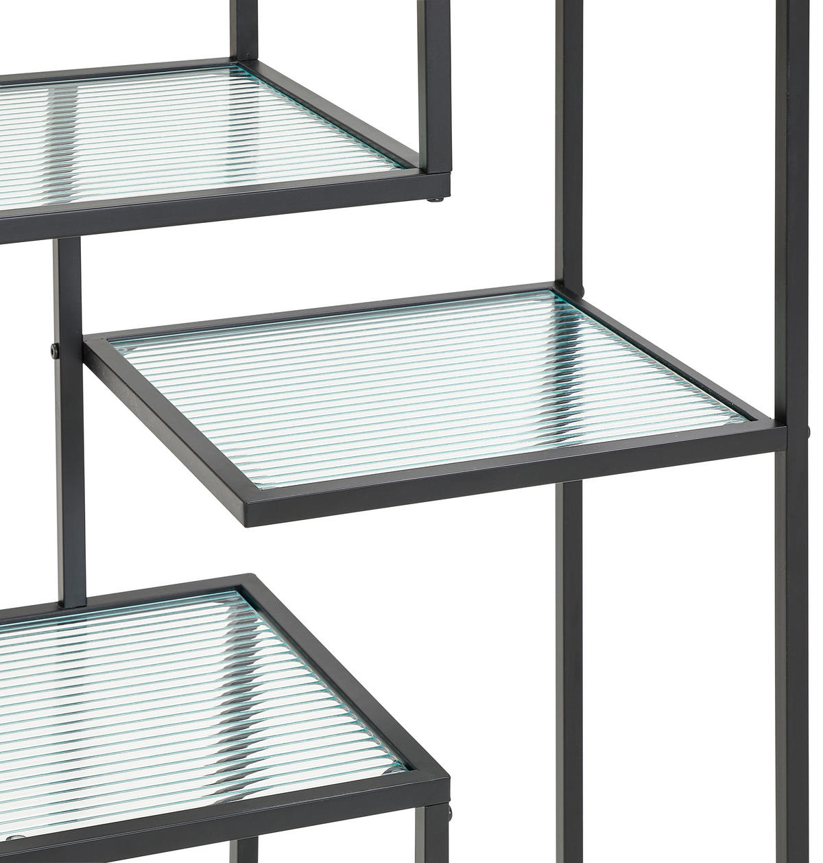 ETAJERĂ  76/121/32 cm negru  - negru, Design, sticlă/metal (76/121/32cm) - MID.YOU