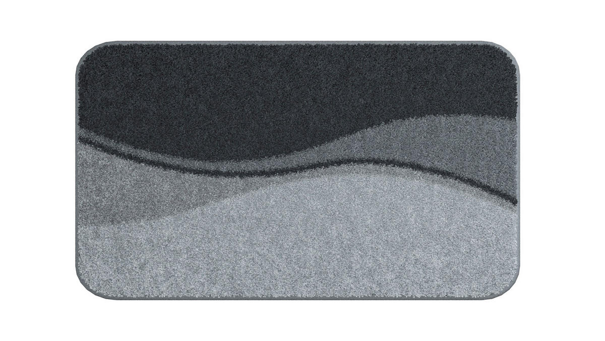 BADEMATTE Anthrazit 65/115 cm  - Anthrazit, Basics, Kunststoff/Textil (65/115cm) - Grund