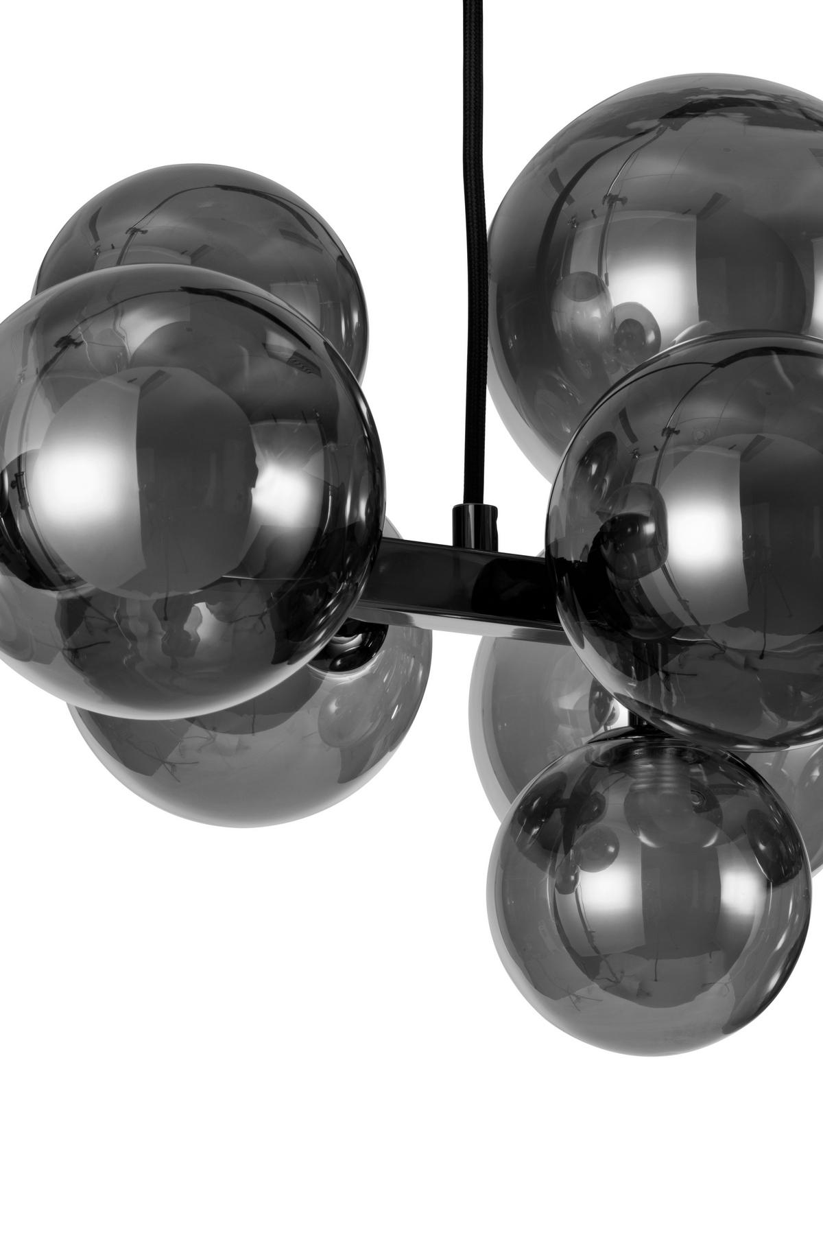 HÄNGELEUCHTE Dglas 120/40/150 cm   - Schwarzchrom, Design, Glas/Metall (120/40/150cm) - Dieter Knoll