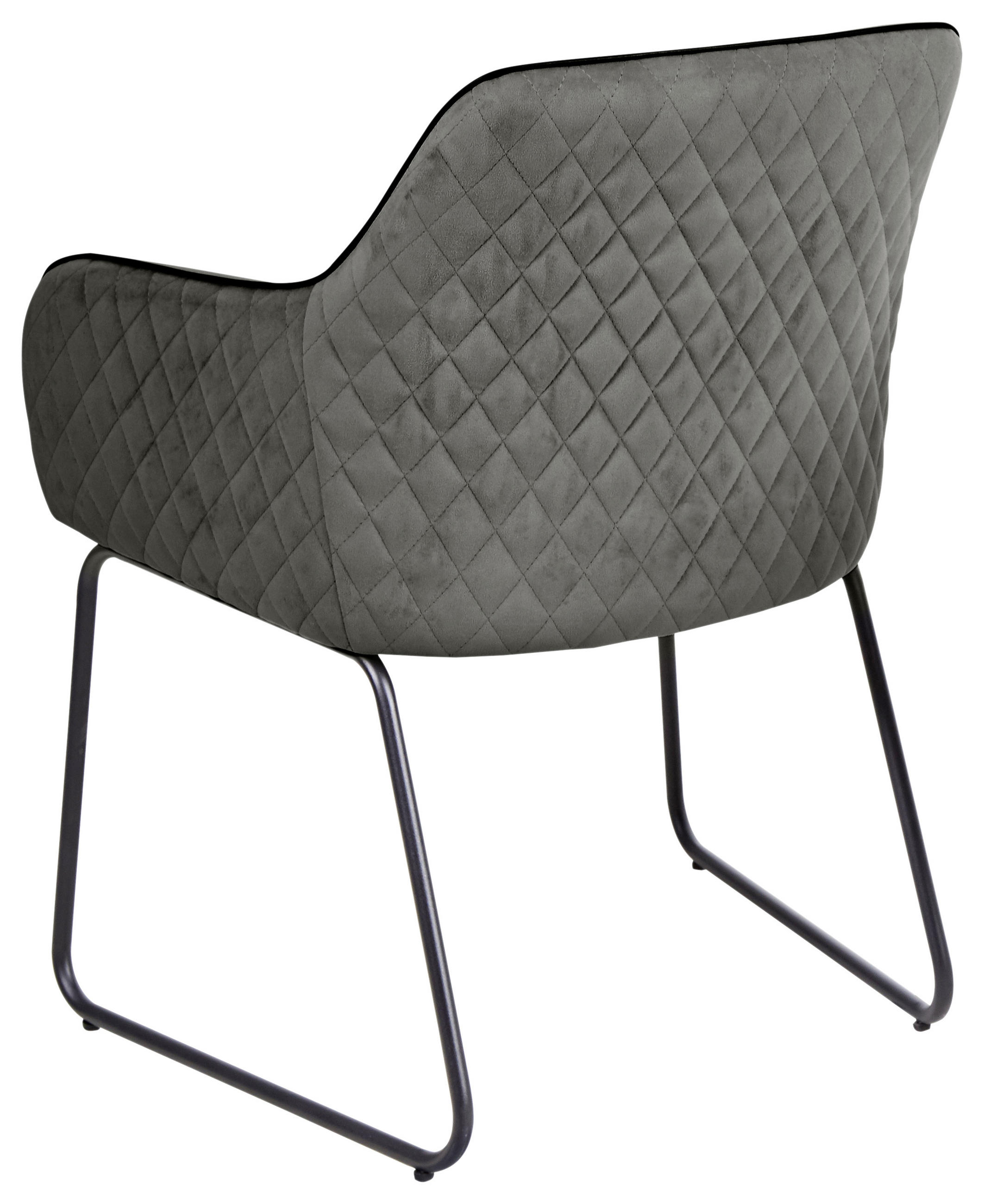 ARMLEHNSTUHL  in Samt  - Anthrazit/Schwarz, KONVENTIONELL, Textil/Metall (63/85/62cm) - SetOne by Musterring