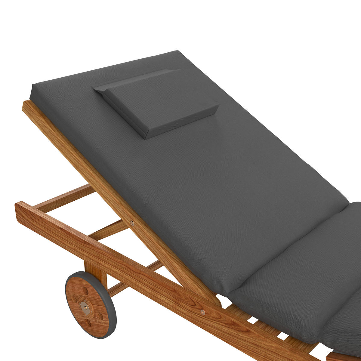 SONNENLIEGE 201/65/74 cm Akazie  - Anthrazit/Teakfarben, MODERN, Holz/Textil (201/65/74cm) - Ambia Garden