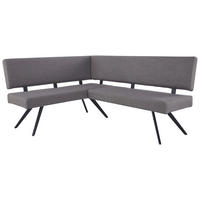 ECKBANK 150/190 cm  in Hellgrau  - Hellgrau/Schwarz, KONVENTIONELL, Textil/Metall (150/190cm) - MID.YOU