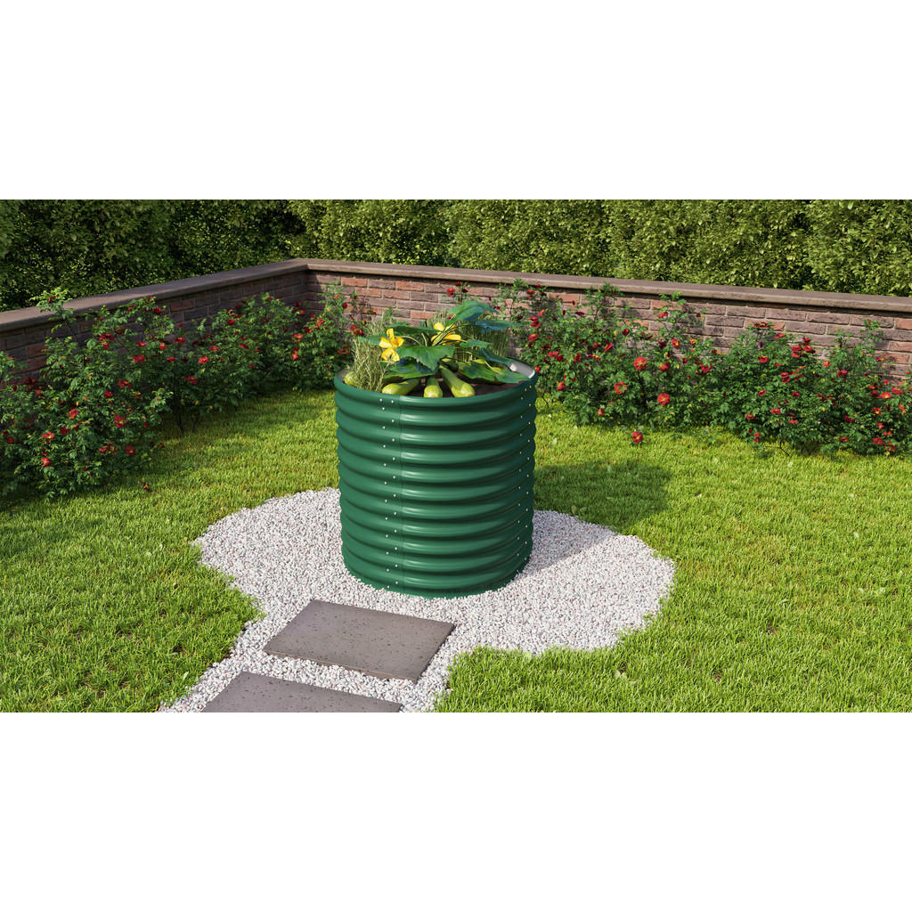 Hochbeet Stahl Vita Rund 82,1x85,8x82,1 Cm Dunkelgrün