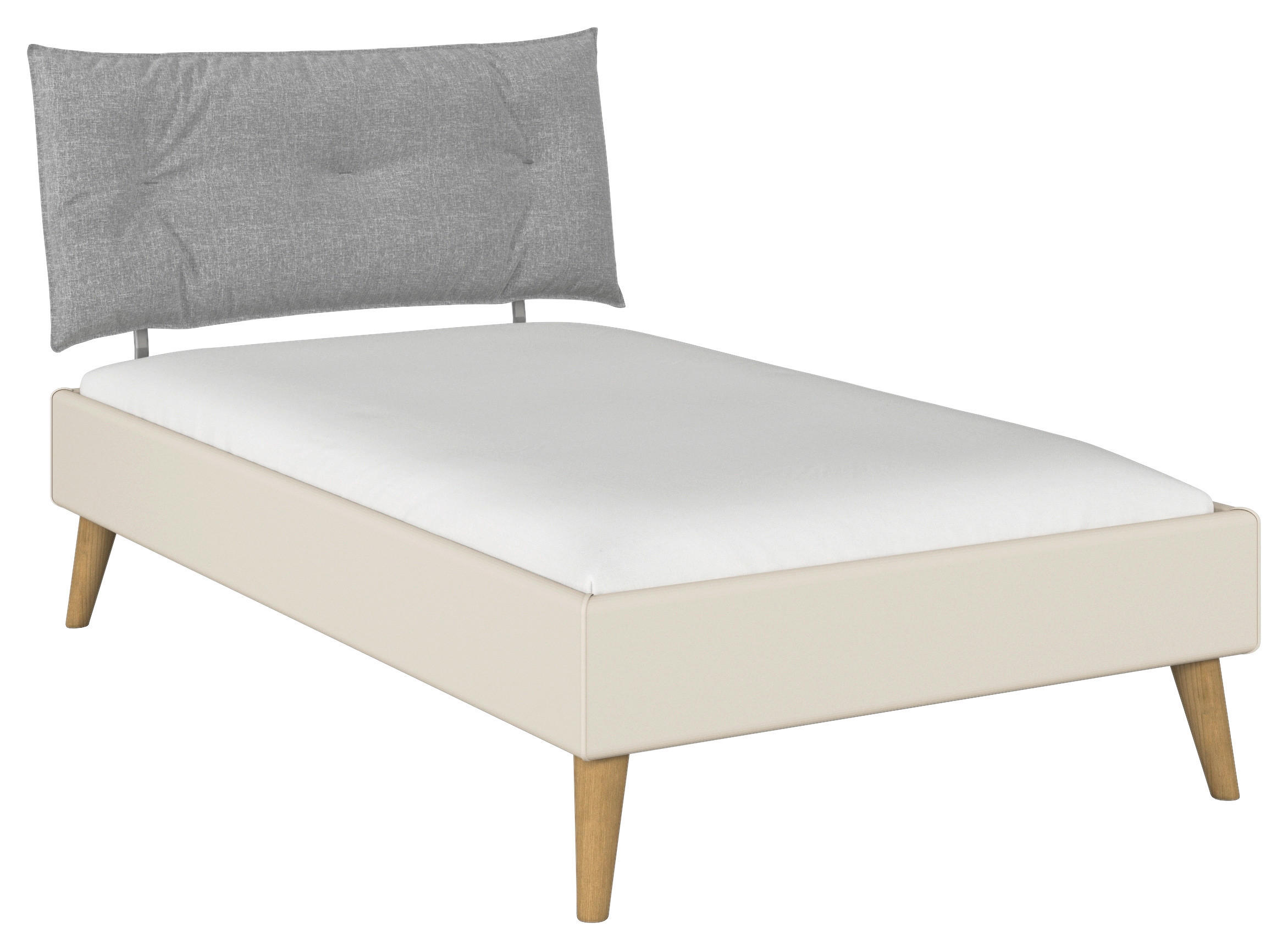 BETT 120/200 cm  in Champagner  - Wildeiche/Champagner, Design, Holz/Textil (120/200cm) - Carryhome