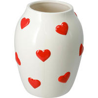 VÁZA  - fehér, Basics, kerámia (18cm)