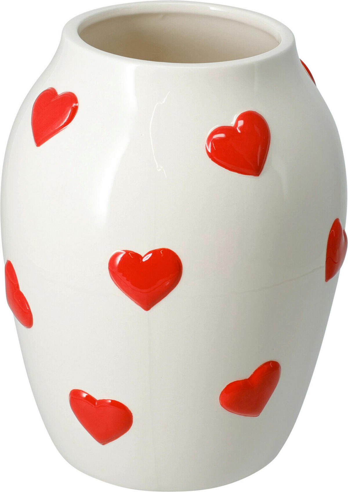 VÁZA  - fehér, Basics, kerámia (18cm)