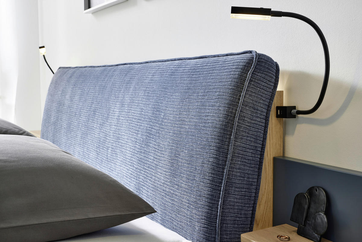 SCHLAFZIMMER Blau, Eichefarben  - Blau/Eichefarben, Design, Holz/Holzwerkstoff (180/200cm) - Musterring