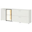 SIDEBOARD 210/80/42 cm  - Eichefarben/Schwarz, Design, Glas/Holz (210/80/42cm) - Moderano