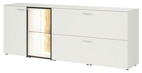 SIDEBOARD 210/80/42 cm  - Eichefarben/Schwarz, Design, Glas/Holz (210/80/42cm) - Moderano